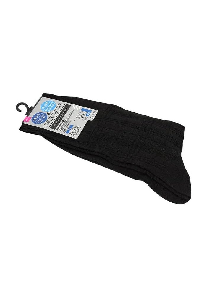 DAISO Unisex Regular Socks with Argyle Check Pattern - Quick Drying and Water Absorbent - Size US 7-9, EU 40-44 - Image 3